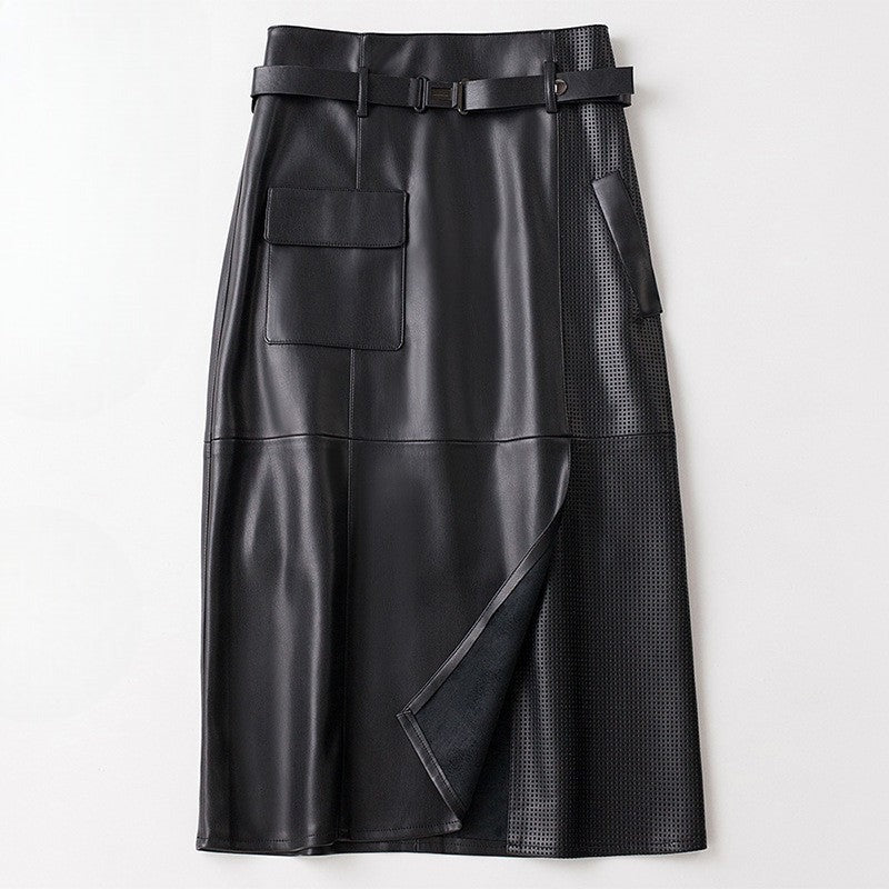 Jupe en cuir de mouton