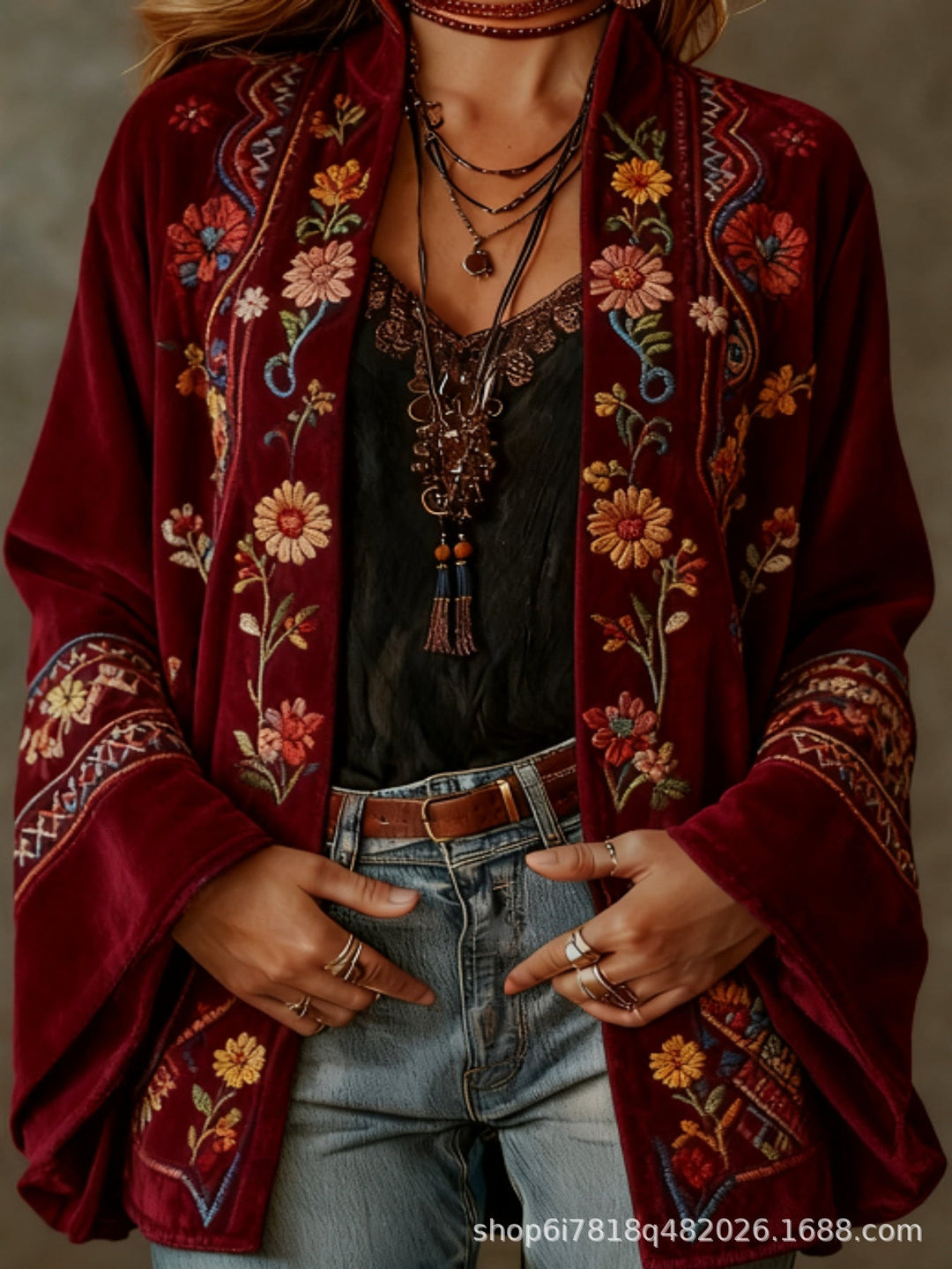BOHO VELVET JACKET FOR WOMEN