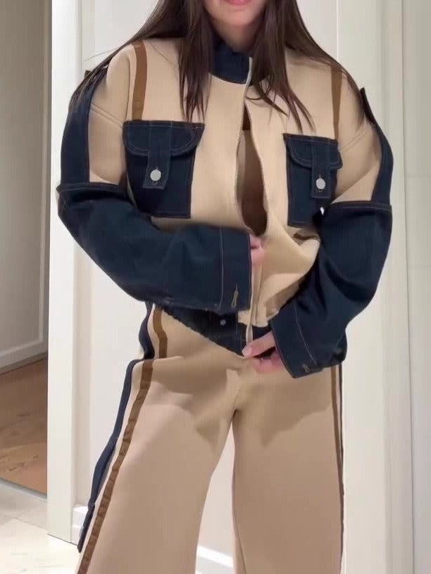 Survêtement tendance avec détails en denim