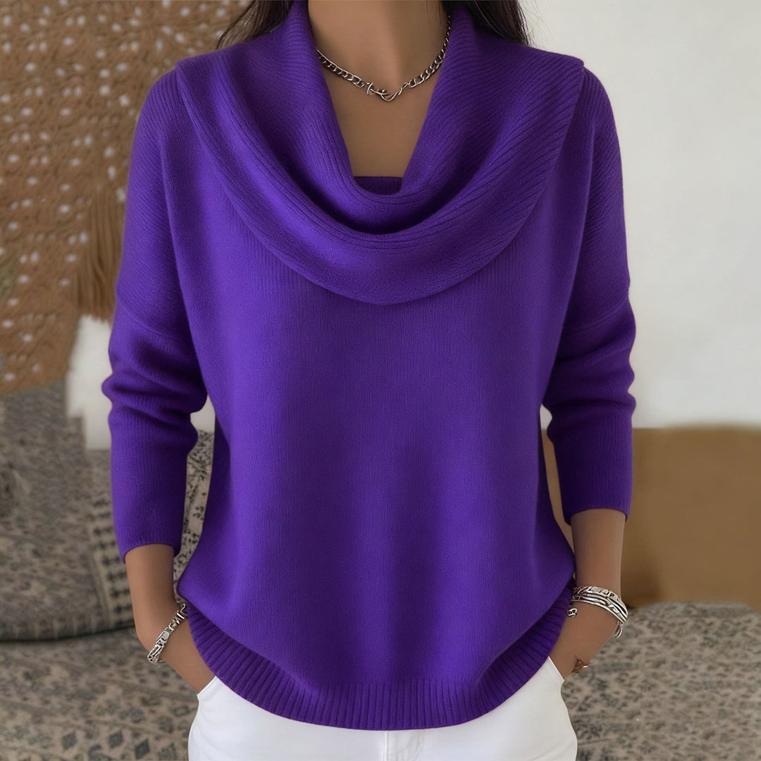 GRACEFUL COLLARED SWEATER FOR WOMEN