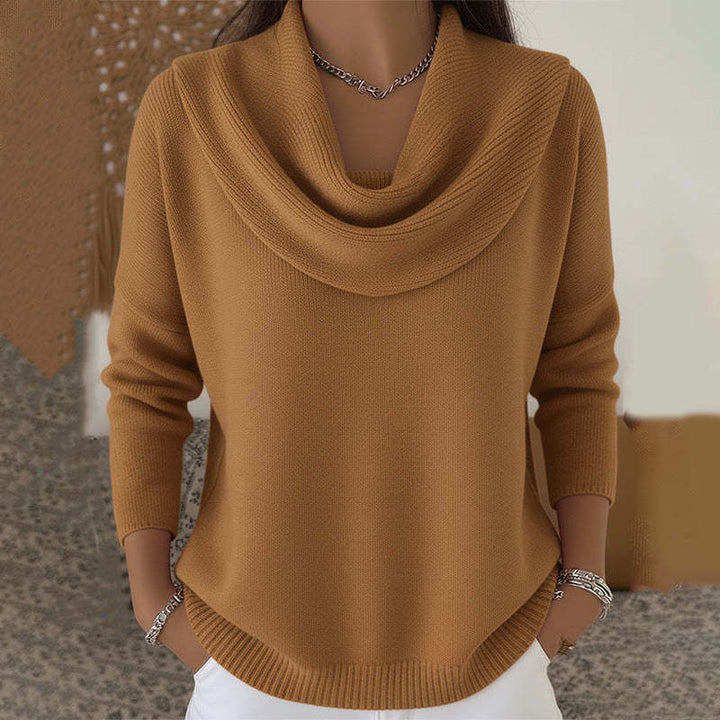 GRACEFUL COLLARED SWEATER FOR WOMEN