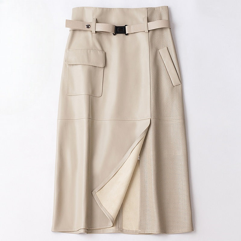 Jupe en cuir de mouton