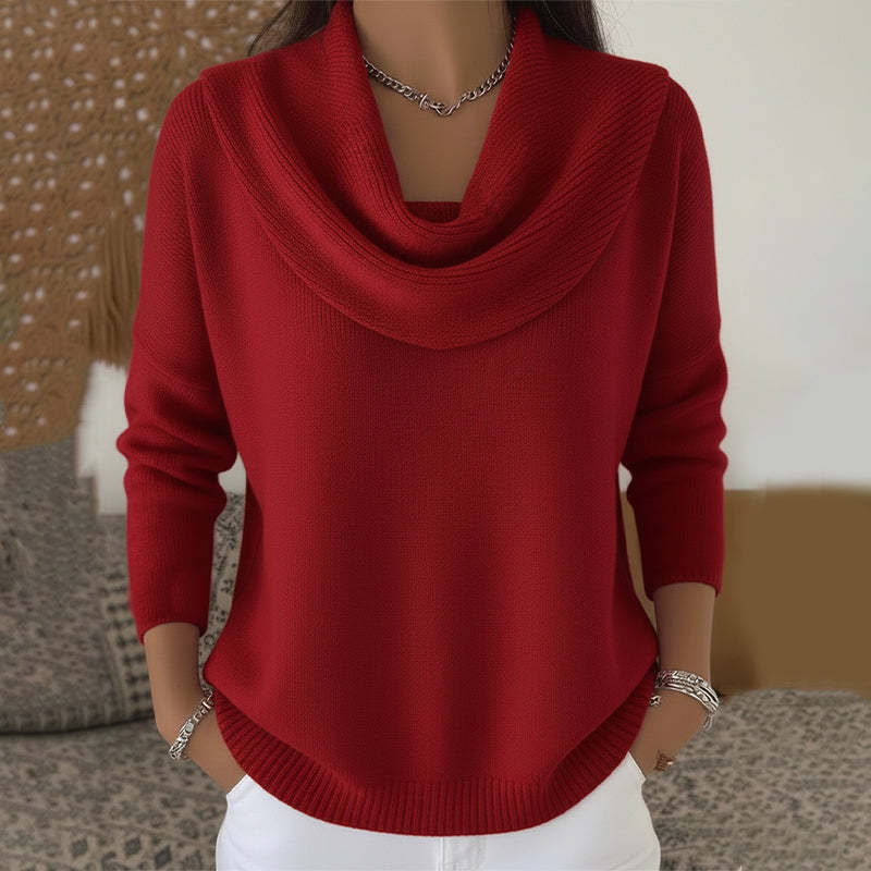 GRACEFUL COLLARED SWEATER FOR WOMEN