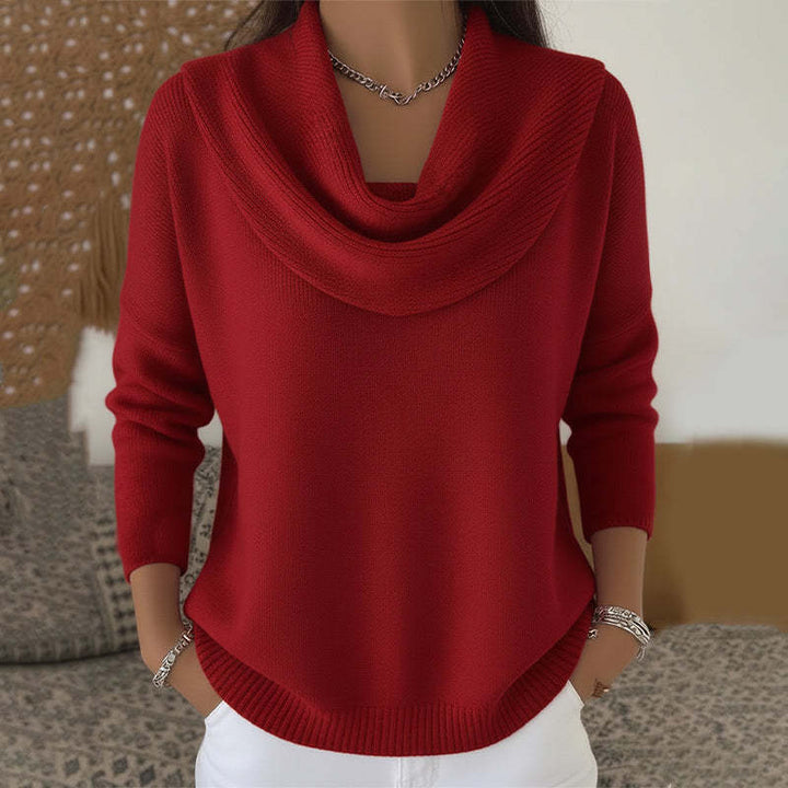 GRACEFUL COLLARED SWEATER FOR WOMEN