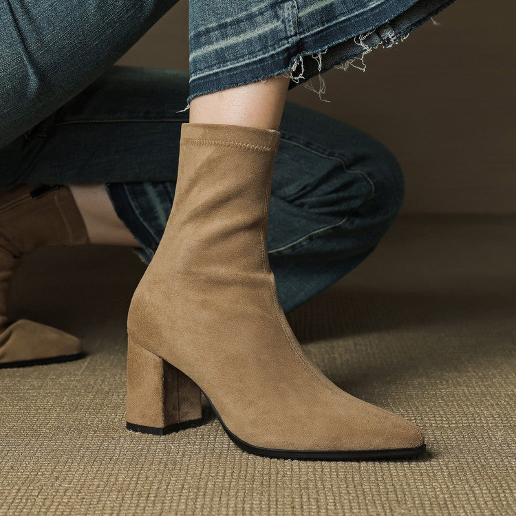 Bottes en daim véritable