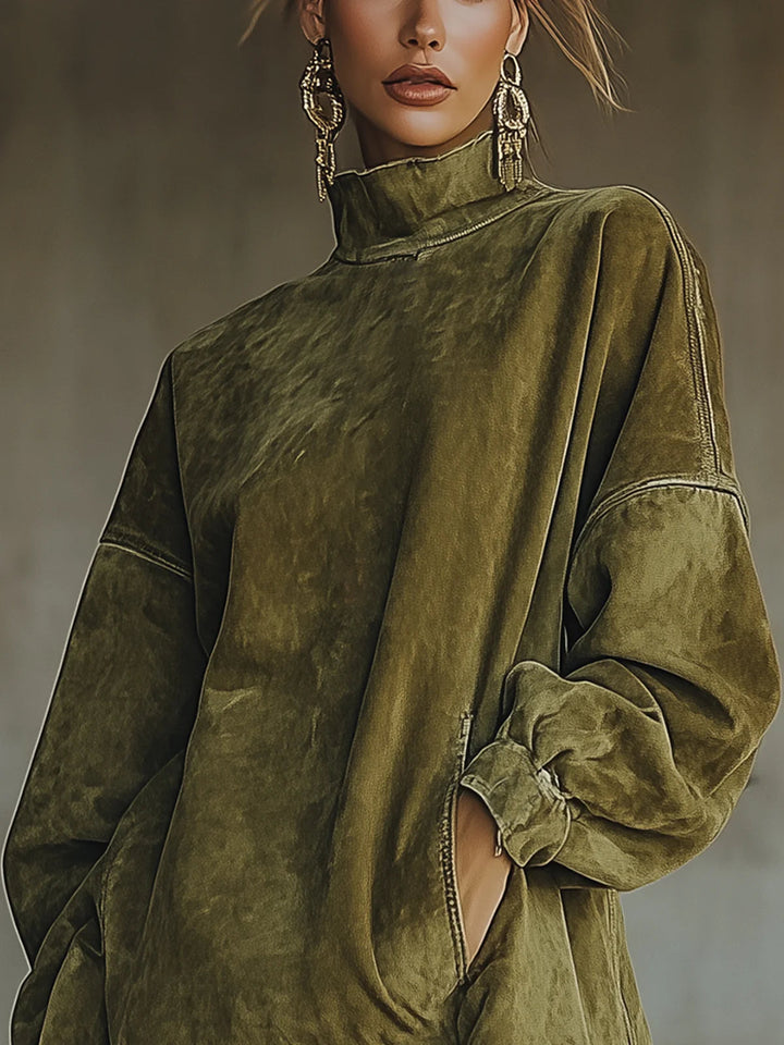 Robe tunique en suédine avec franges Darcie