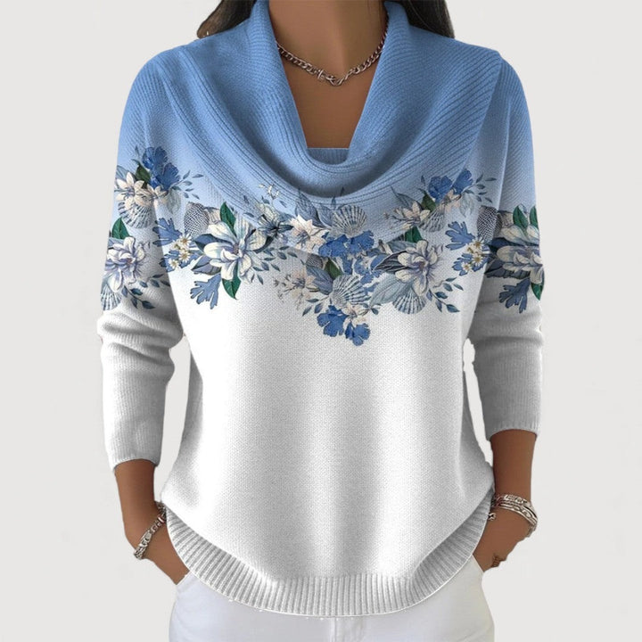 Alora | Pull fleuri à col souple