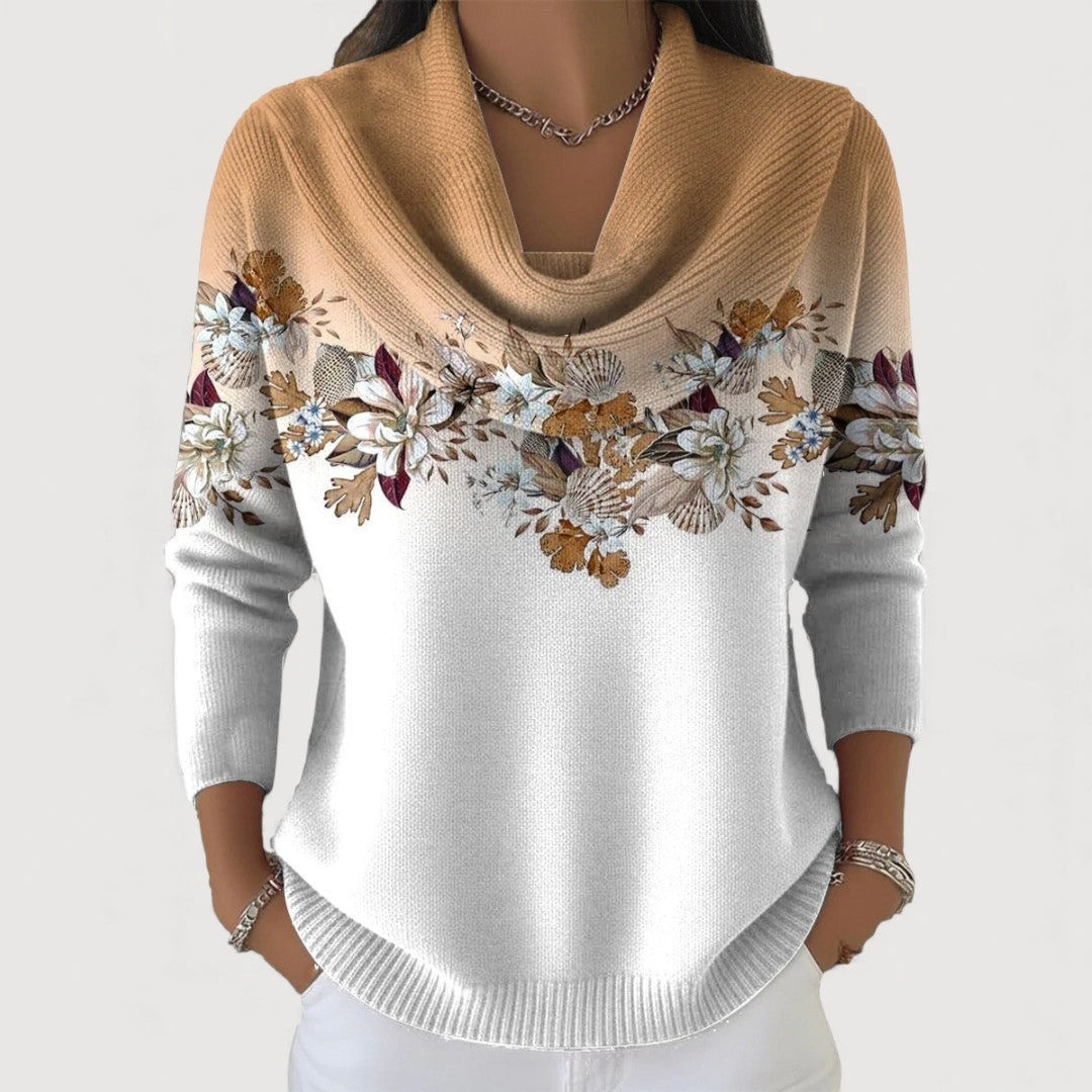 Alora | Pull fleuri à col souple