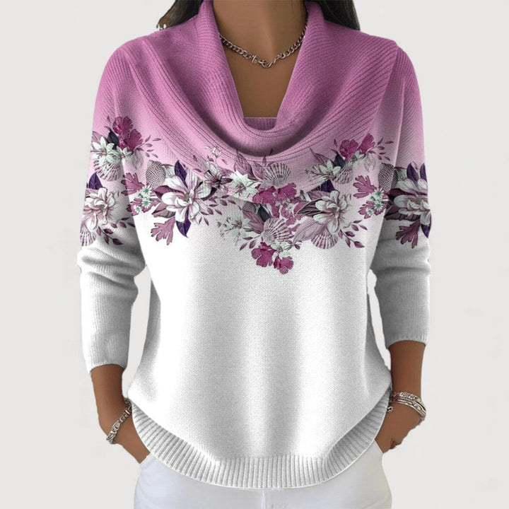 Alora | Pull fleuri à col souple
