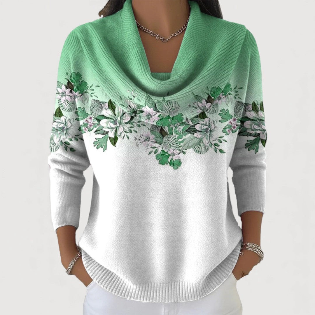 Alora | Pull fleuri à col souple