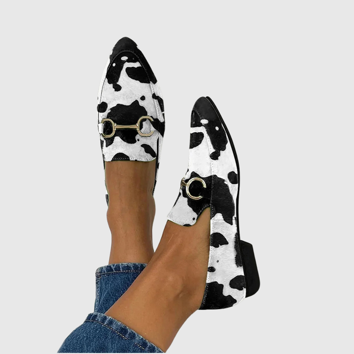 Anna - Printed loafers with buckle detail