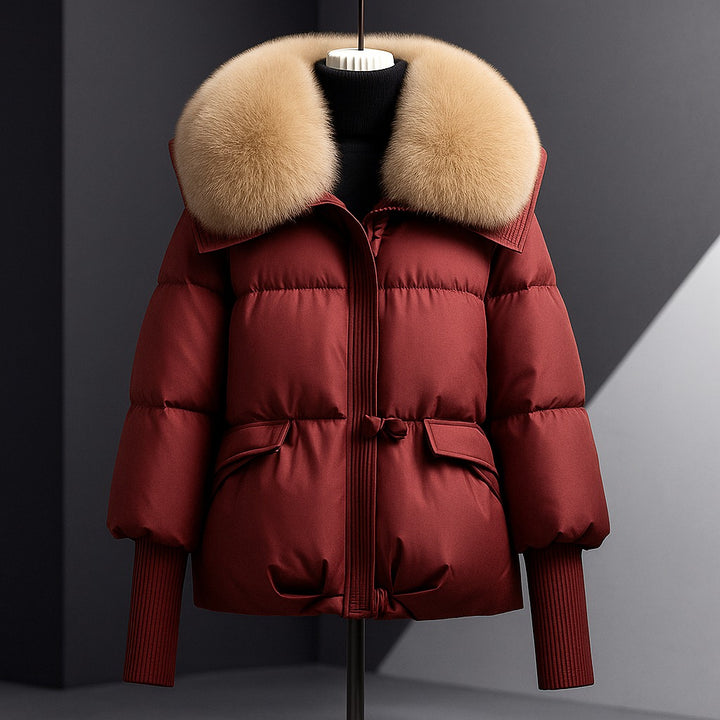 Doudoune avec gros col en fourrure