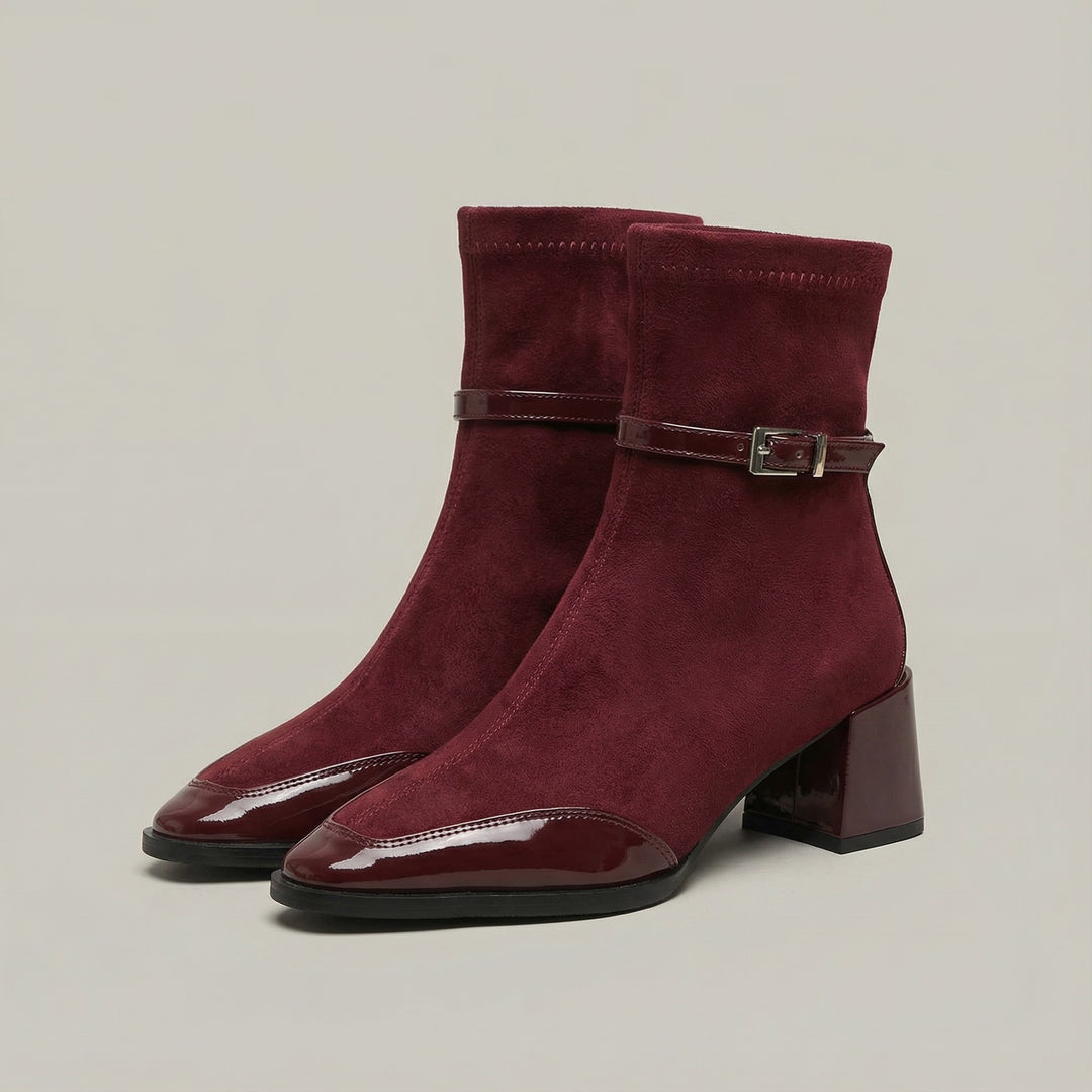 Bottines élégantes à talon en daim