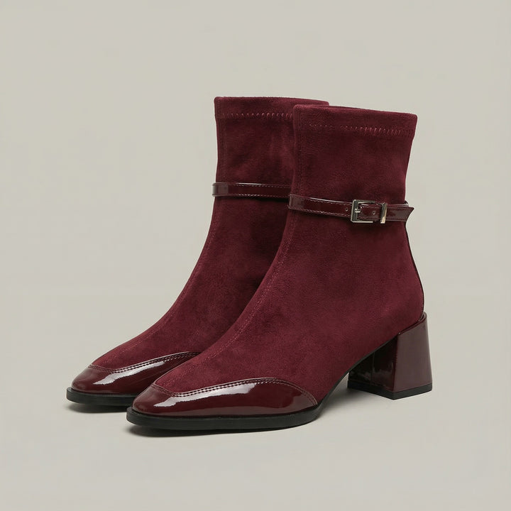 Bottines élégantes à talon en daim