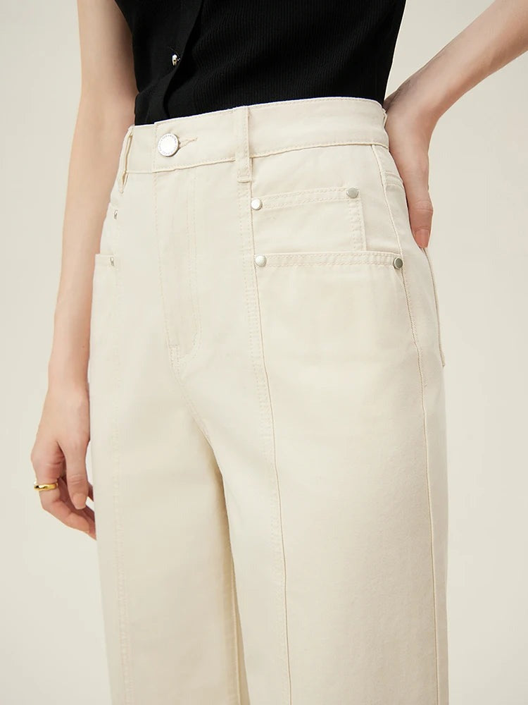 Jean large en denim de coton Isla