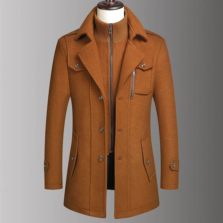 Manteau continental en laine mélangée
