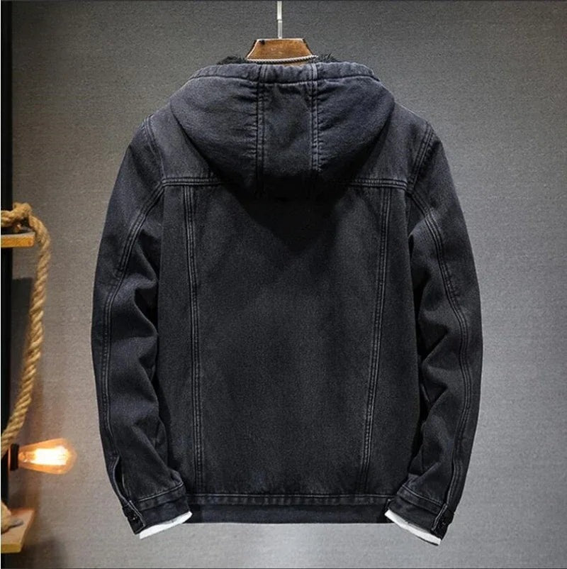 Veste à capuche en jean avec intérieur polaire