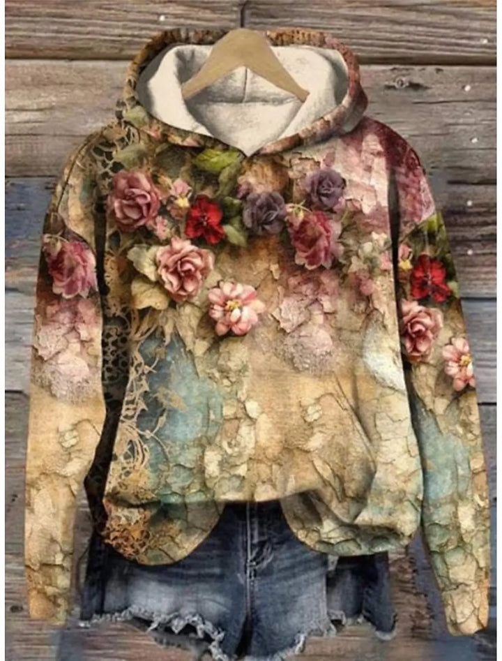 Eleanor Vintage Rose Quilted Hoodie