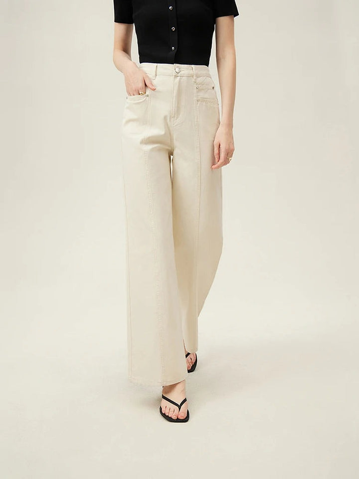 Jean large en denim de coton Isla