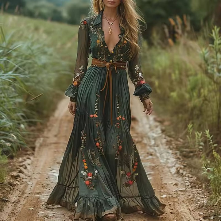 Robe longue à imprimé Floral pour femmes