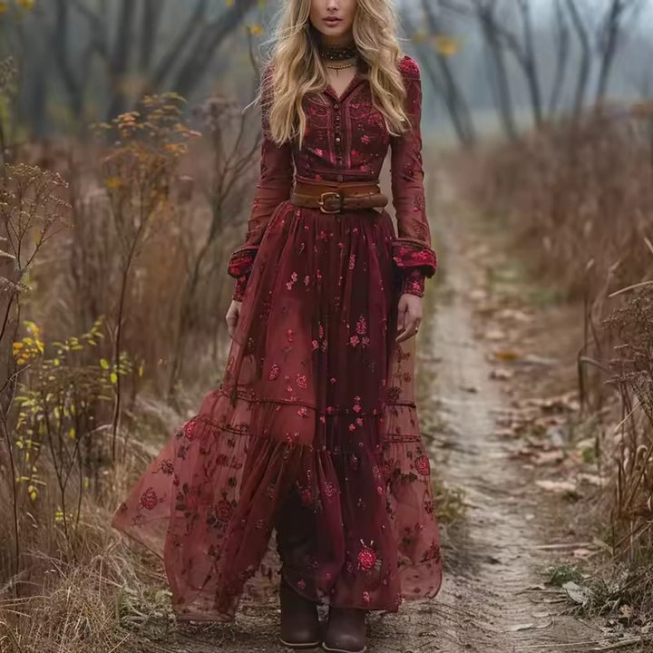 Robe longue à imprimé Floral pour femmes