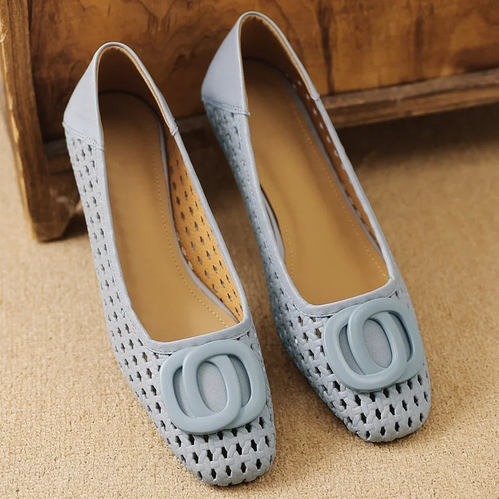 Opium Woven Leather Flats