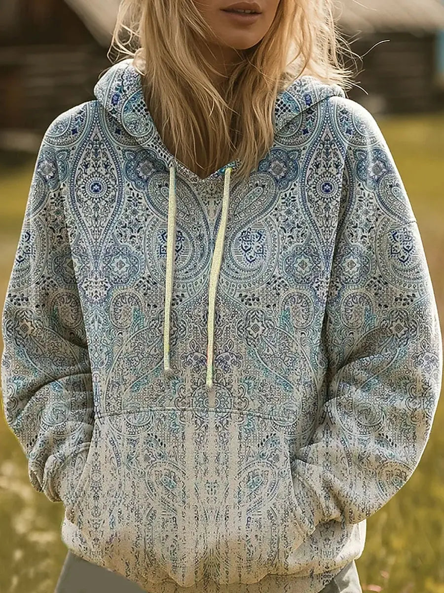 Bethany Coastal Paisley Quilted Hoodie