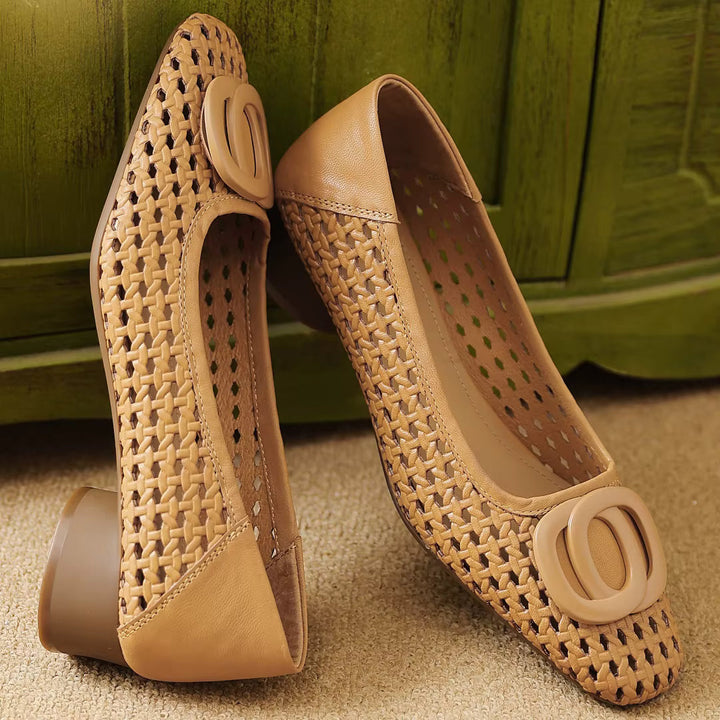 Opium Woven Leather Flats