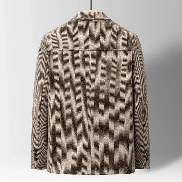 Manteau en laine à chevrons