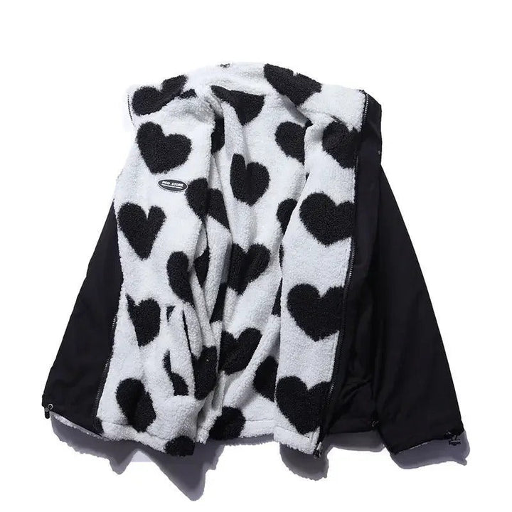 Veste réversible en forme de cœur
