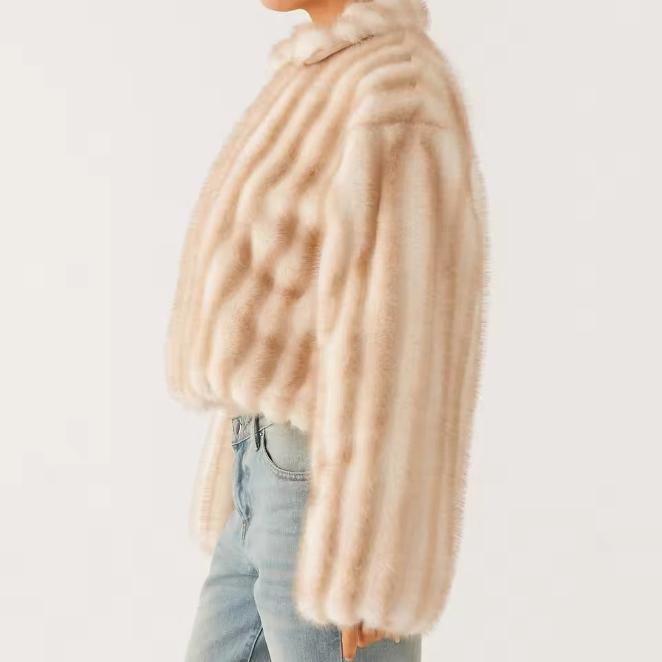 Veste ample en fausse fourrure pour l'hiver