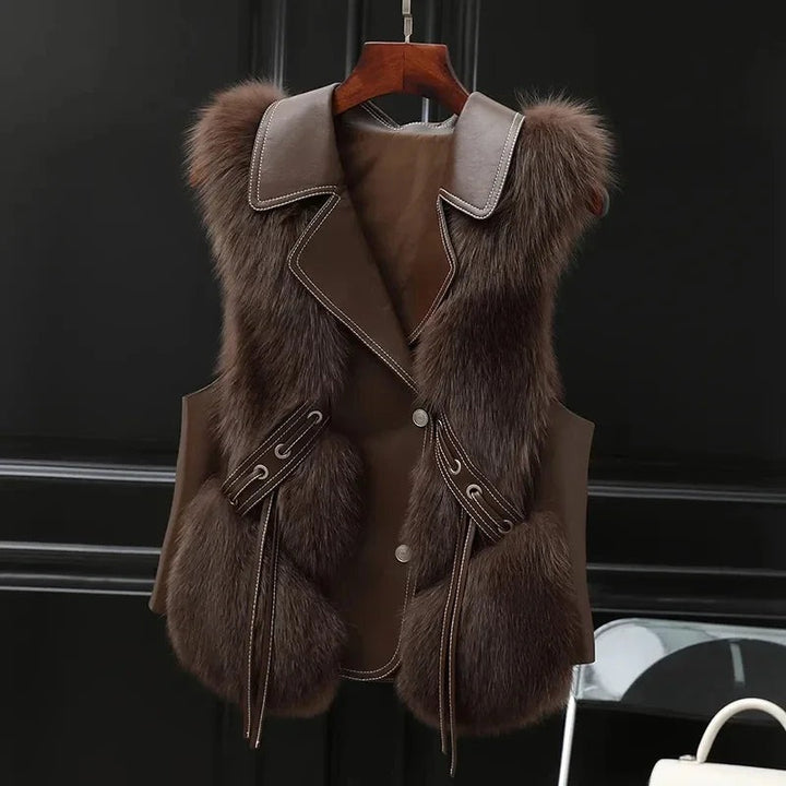 Gilet sans manches en fausse fourrure