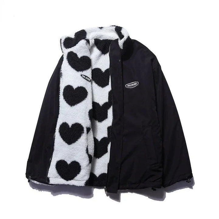Veste réversible en forme de cœur