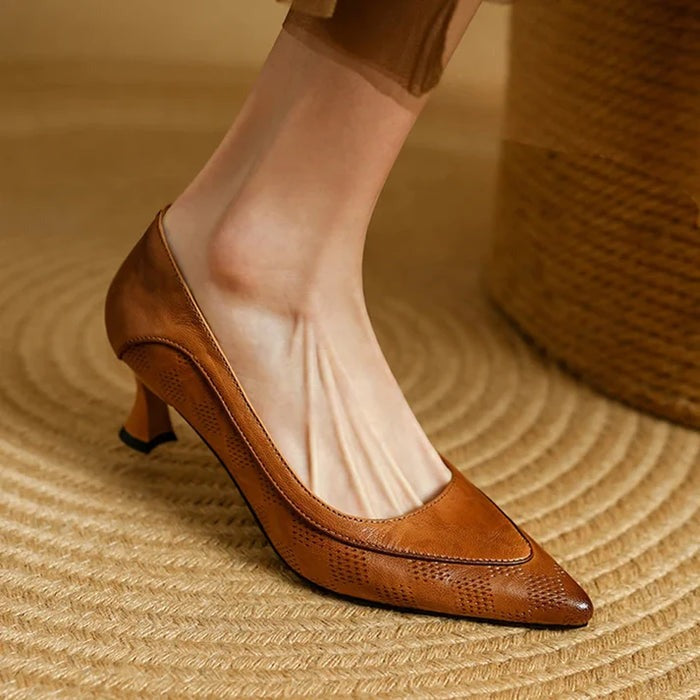 Escarpins en cuir véritable
