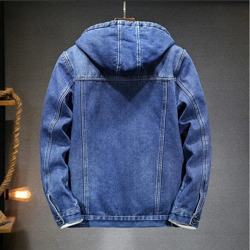 Veste à capuche en jean avec intérieur polaire