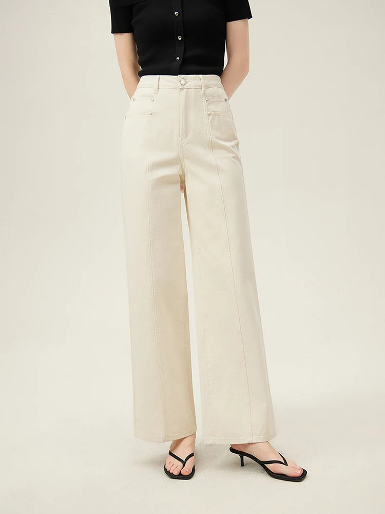 Jean large en denim de coton Isla