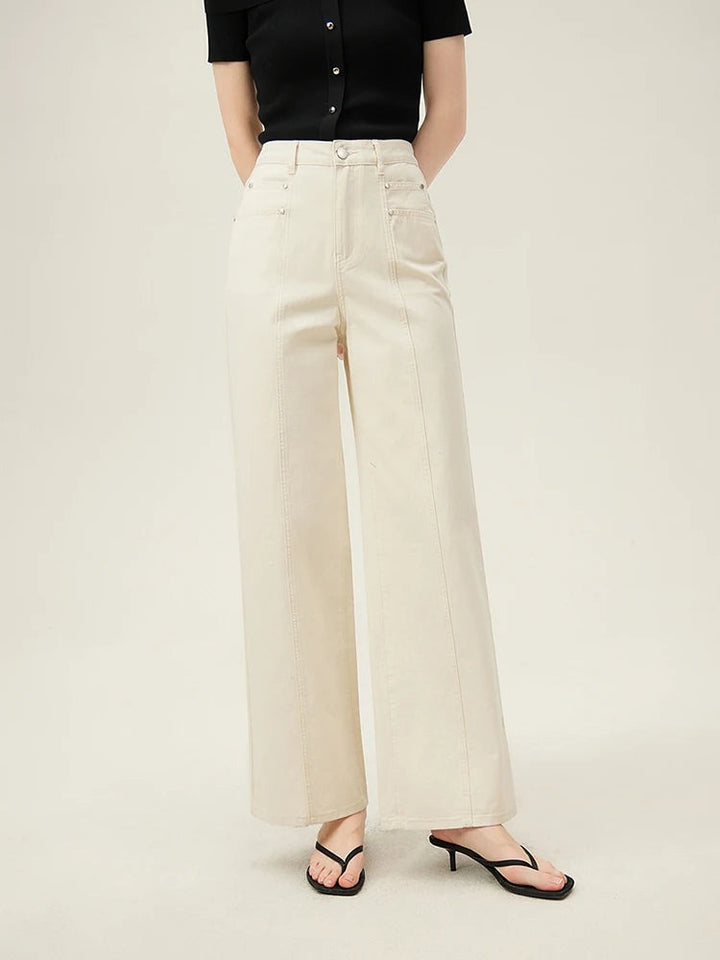 Jean large en denim de coton Isla