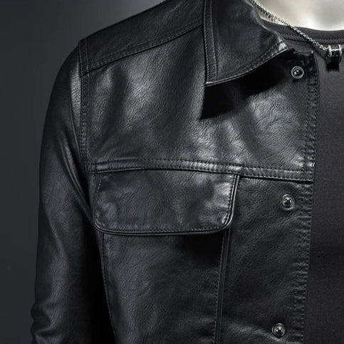Veste en cuir haut de gamme style motard