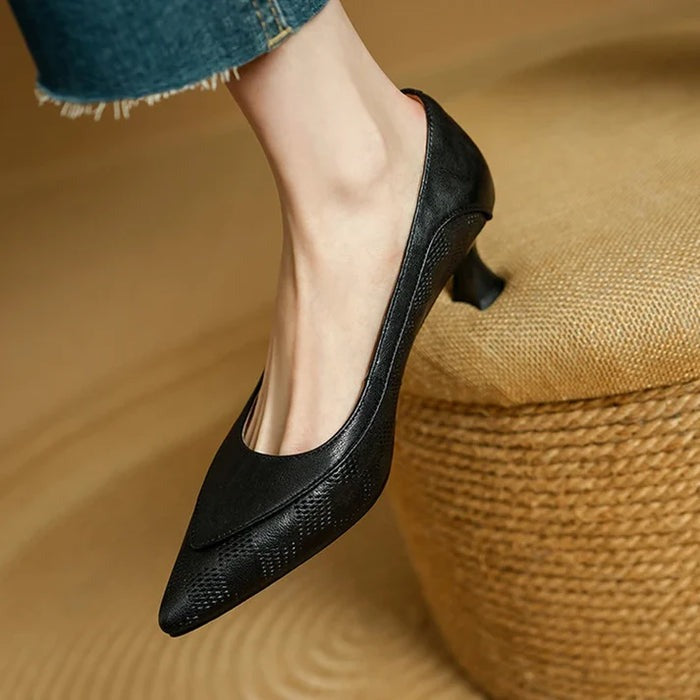 Escarpins en cuir véritable
