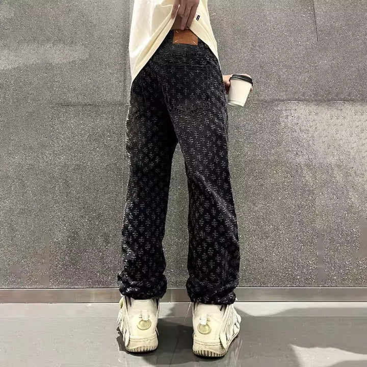 Jean en denim jacquard