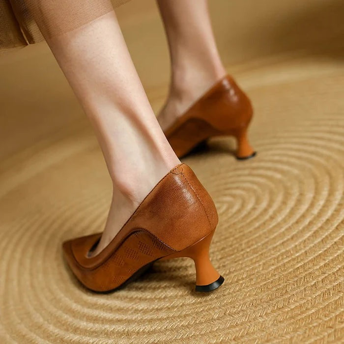 Escarpins en cuir véritable