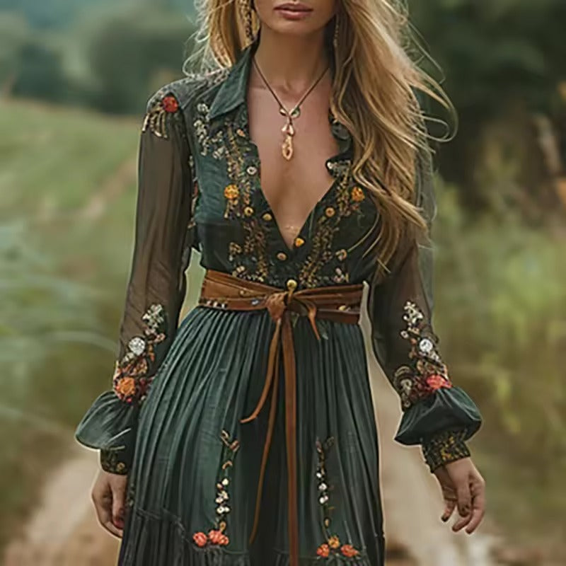 Robe longue à imprimé Floral pour femmes