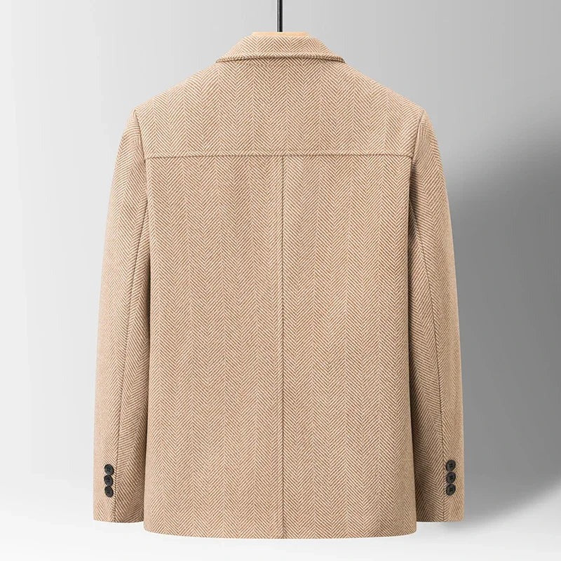 Manteau en laine à chevrons