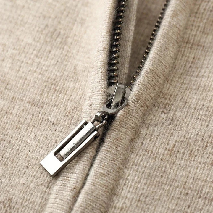 Sweat à capuche zippé en cachemire