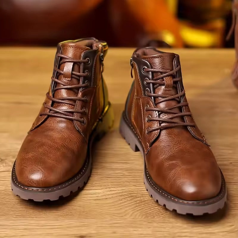 Bottine en cuir homme