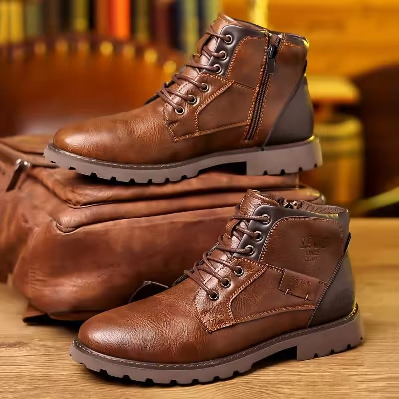 Bottine en cuir homme