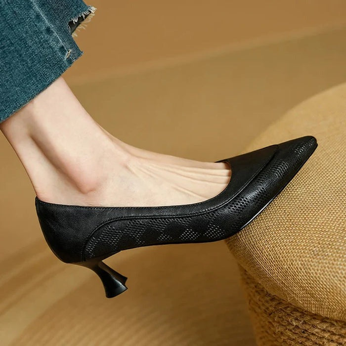 Escarpins en cuir véritable