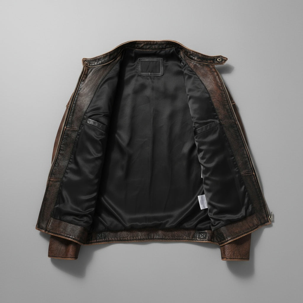 Veste en cuir motard