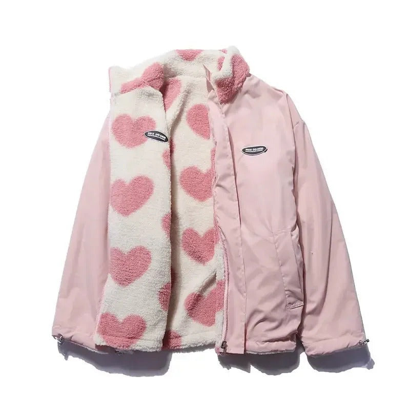 Veste réversible en forme de cœur