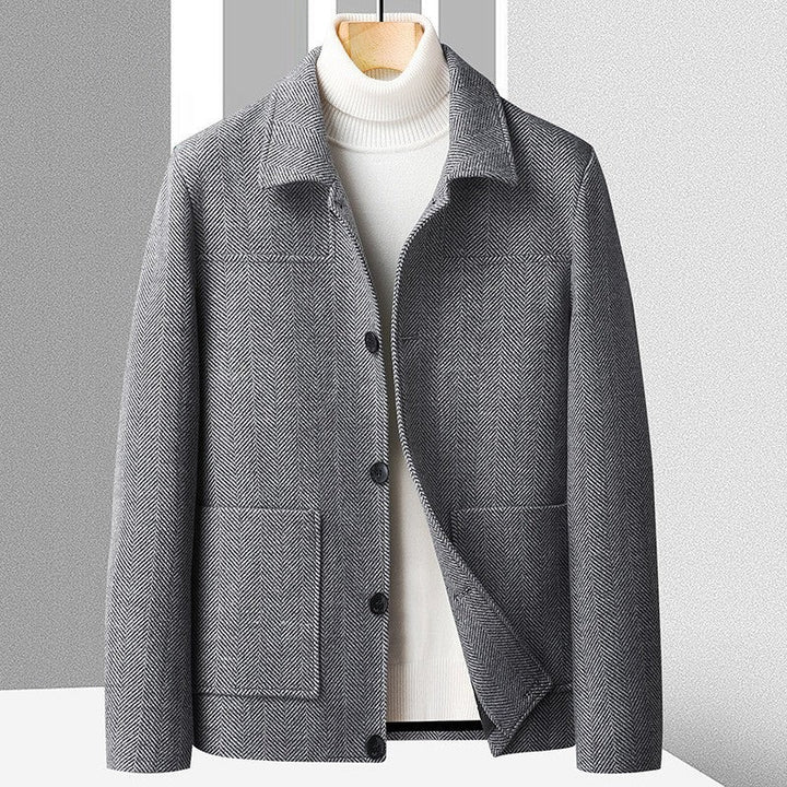 Manteau en laine à chevrons